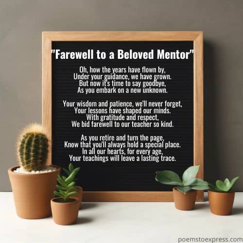 Poems for teachers retiring