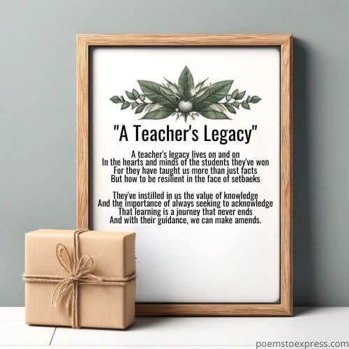 poems for teachers short