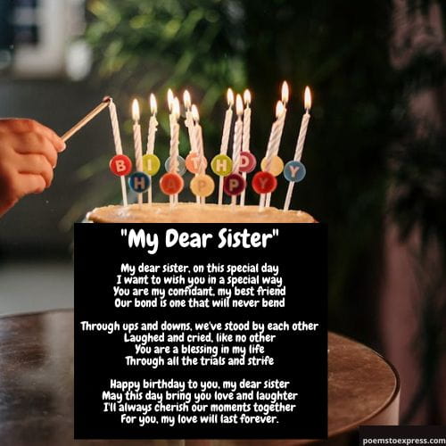 Poems for sisters birthday