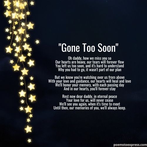 Funeral poems for dad from daughter