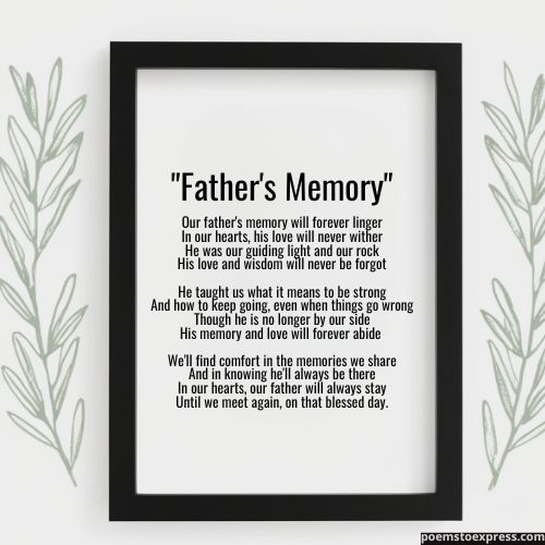 poems for dads funeral