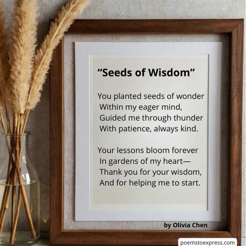 Thank you poem to a teacher