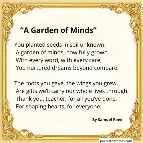 Thank you poems to a teacher
